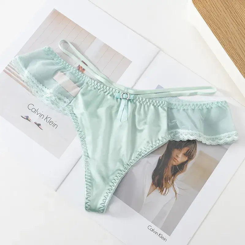 String-Satin-Sexy-Romantique-Vert-D-Eau