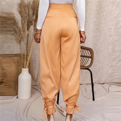 Pantalon Satin Tissu Orange.