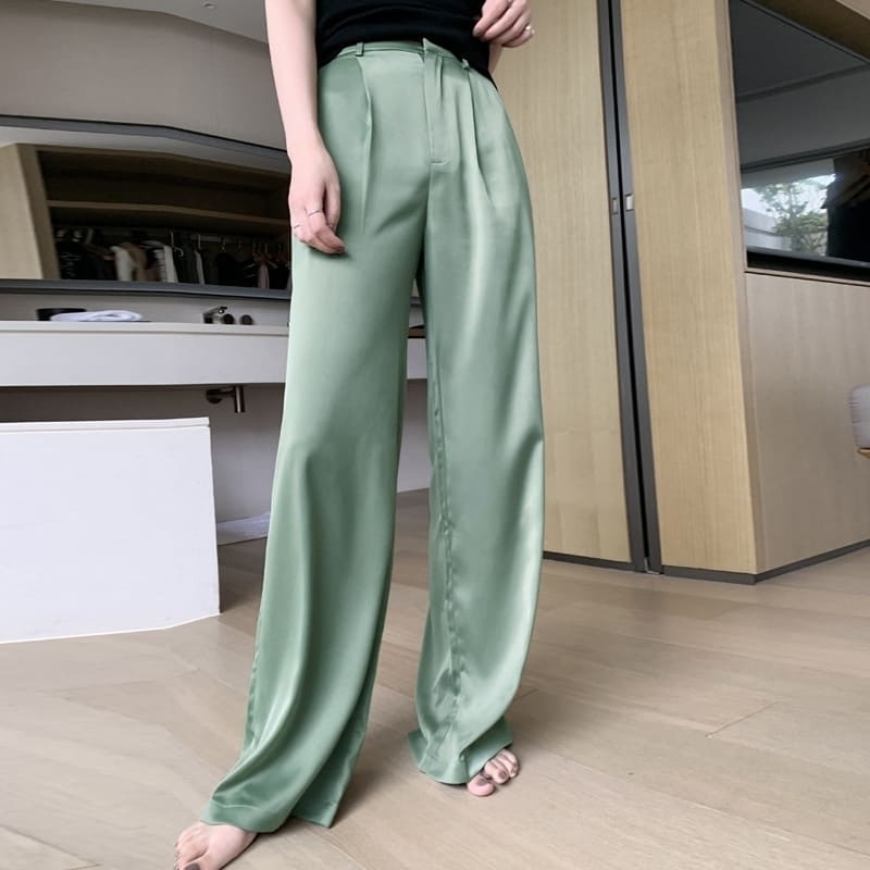 Ensemble Pantalon Pantalon Fluide Soie Femme Pantalon De Pyjama En