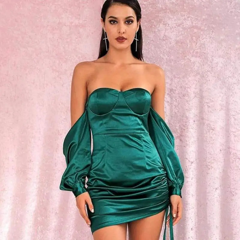 Robe Satin Verte