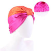 Bonnet-Satin-Turban-Croisé-Orange-Rose