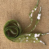 Lacets-Satin-Imprimé-Floral-Vert