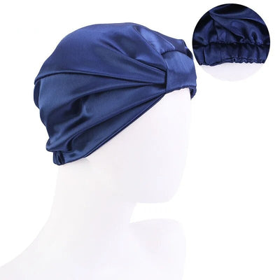 Bonnet-Satin-Turban-Croisé-Bleu-Marine