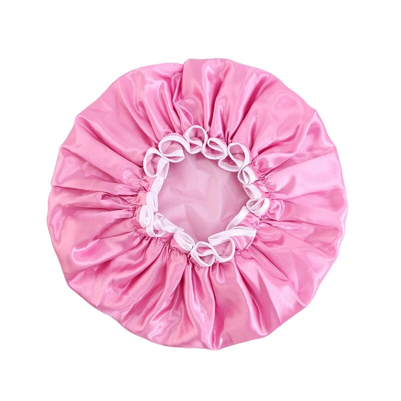 bonnet-de-bain-en-satin-rose