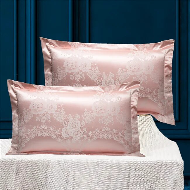 taie-d-oreiller-satin-en-jacquard-de-luxe-rose-poudré