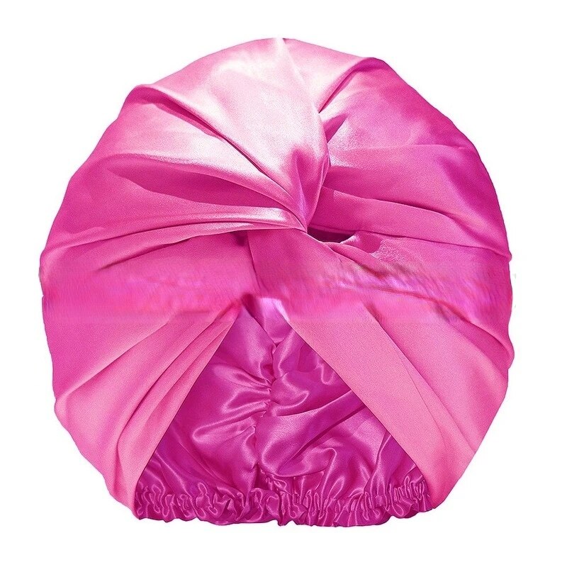 Bonnet-Satin-Turban-De-Bain-Rose-Magenta