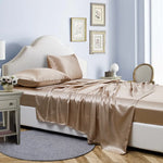 High End Rayon Queen Bed Sheet Set Luxury Satin King Size Bed Sheets 4 Pieces Sets Upscale Twin Full Bed Sheets and Pillowcases - Vignette | Création Satin