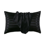 Paire de taies d’oreiller satin à rayures - Vignette | Création Satin