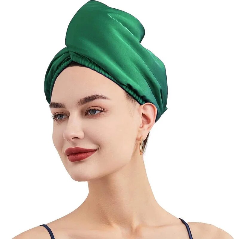 Full circle Beauty Bonnet de douche TURBAN vert à motifs - 4MURS