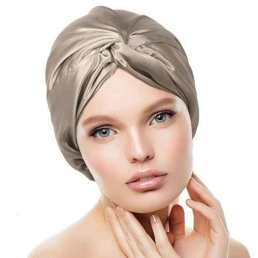 Bonnet-Satin-Turban-Croisé-Bois-Kaki