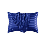 Paire de taies d’oreiller satin à rayures - Vignette | Création Satin