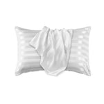 Paire de taies d’oreiller satin à rayures - Vignette | Création Satin