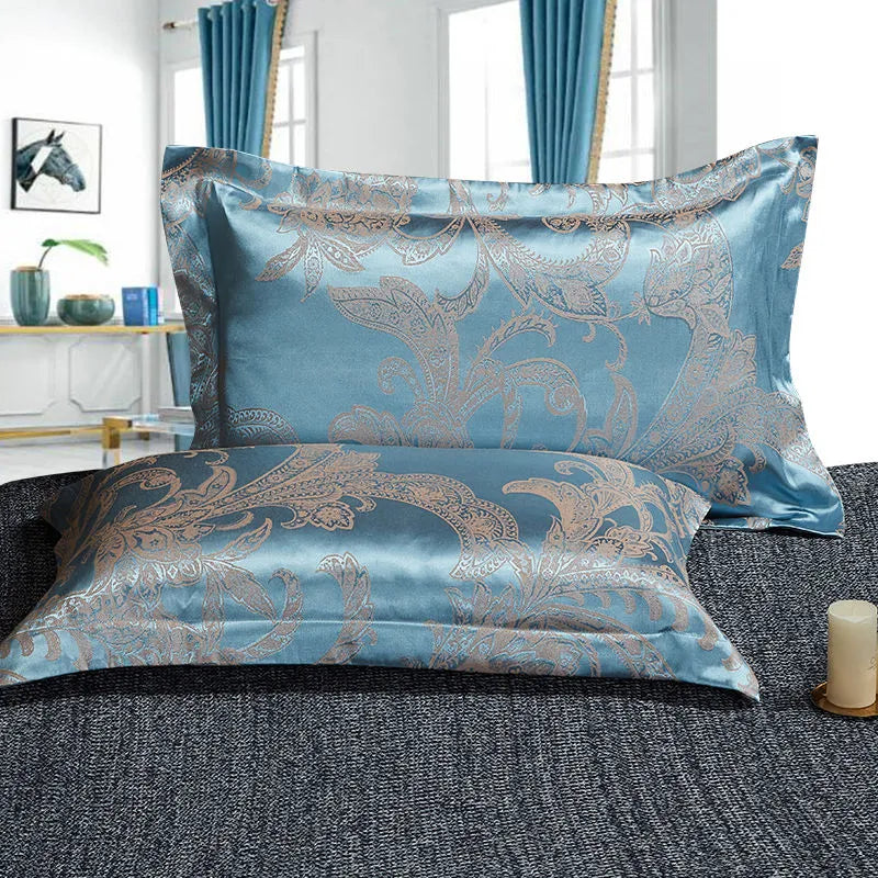 taie-d-oreiller-satin-en-jacquard-de-luxe-bleu