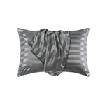 Paire de taies d’oreiller satin à rayures - Vignette | Création Satin