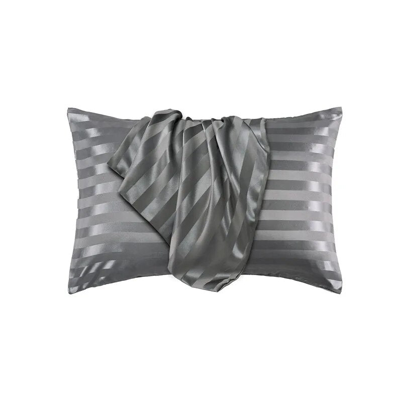 Paire-de-taies-d-oreiller-satin-à-rayures-gris