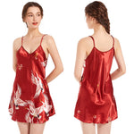 Nuisette satin imprimé Grue - Vignette | Création Satin