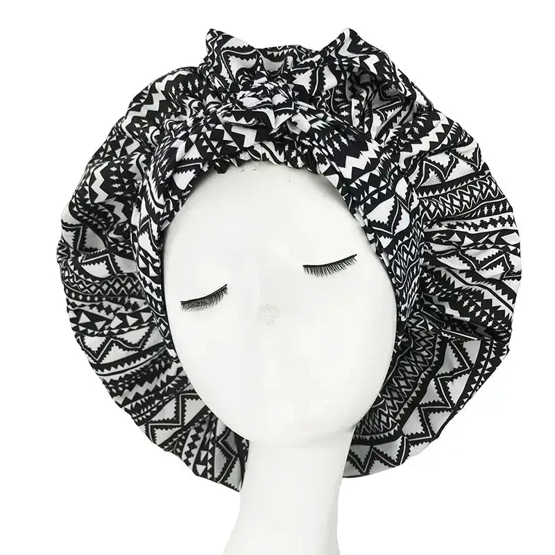 bonnet-de-nuit-wax-et-satin-blanc-noir