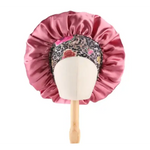 Bonnet Satin Extra Large Avec Bandeau Fleuri - Vignette | Création Satin
