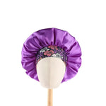 Bonnet Satin Extra Large Avec Bandeau Fleuri - Vignette | Création Satin