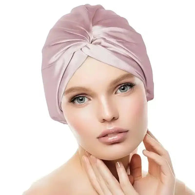 Bonnet-Satin-Turban-Croisé-Bois-De-Rose
