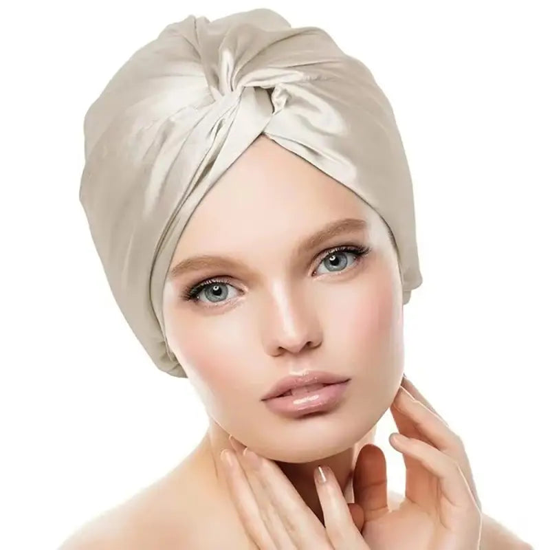 Bonnet-Satin-Turban-Croisé-Bois-Kaki