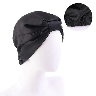 Bonnet-Satin-Turban-Croisé-Noir