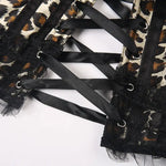 Corset Overbust Satin Imprimé Léopard - Vignette | Création Satin