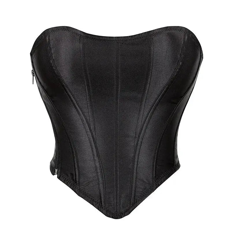 Corset-Satin-A-Bustier-Sexy-Noir