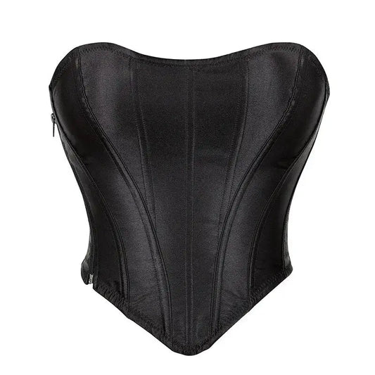 Corset-Satin-A-Bustier-Sexy-Noir
