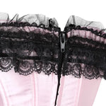 Corset Satin Et Dentelle Burlesque - Vignette | Création Satin