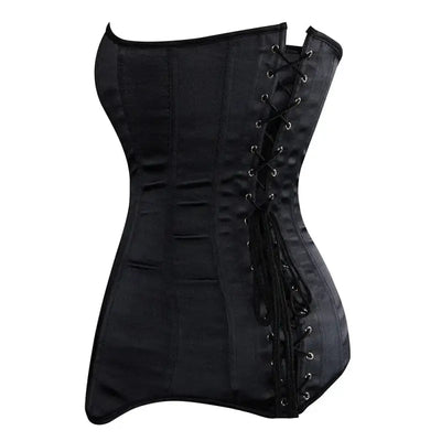 Corset-Satin-Longline-Gothique-Noir-Dos