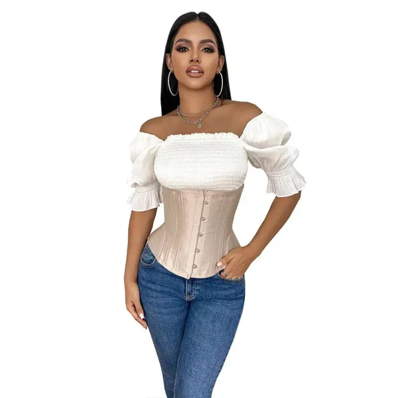 Corset-Satin-Underbust-Nude-Porté