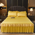 Couvre-lit Satin Bouton d'Or et Dentelle - Vignette | Création Satin