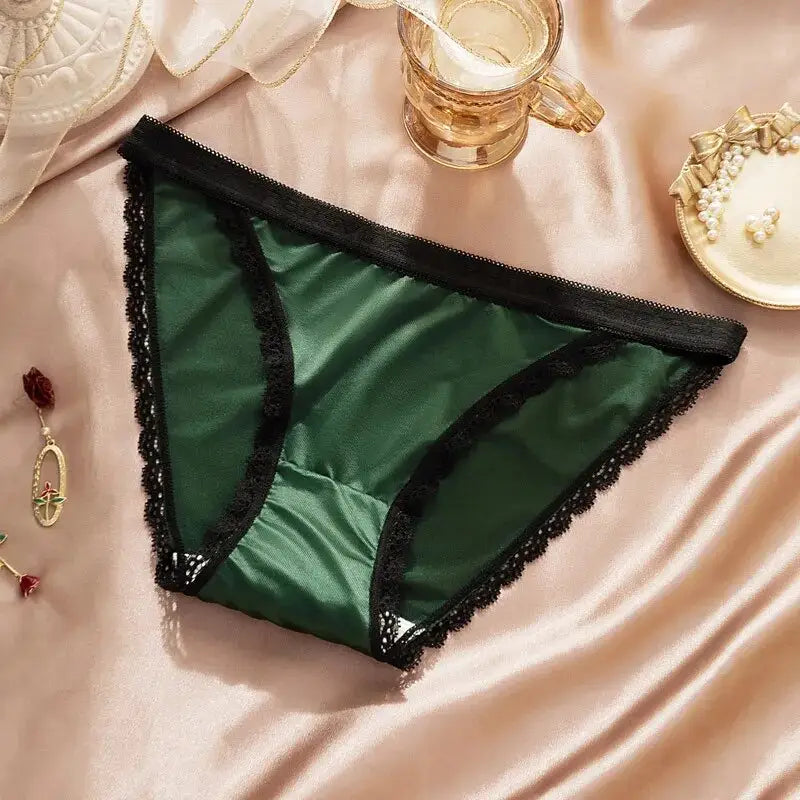 Culotte-satin-sexy-comfort-vert-foncé