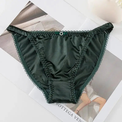 culotte-sexy-taille-basse-satin-vert-foncé