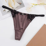 Culotte String Satin & Dentelle - Vignette | Création Satin