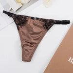 Culotte String Satin & Dentelle - Vignette | Création Satin