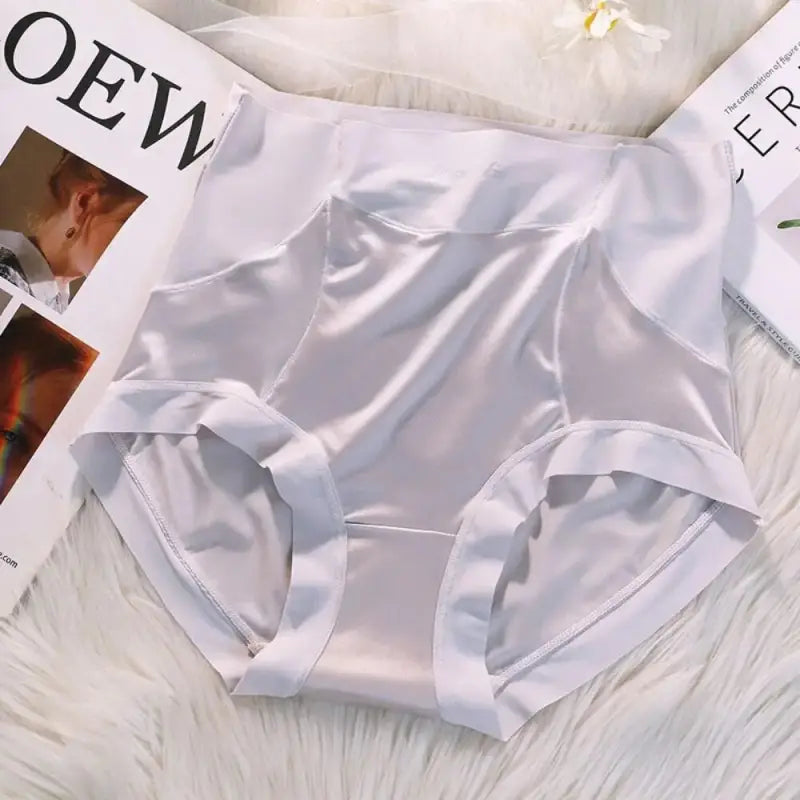 Culotte-taille-haute-satin-gris