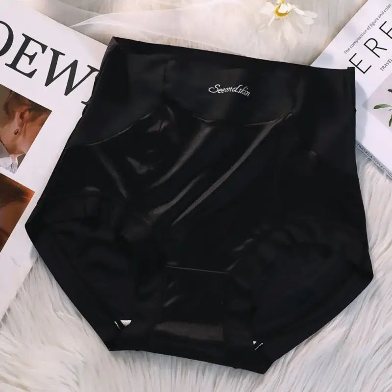 Culotte-taille-haute-satin-noir
