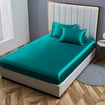 High End Rayon Queen Bed Sheet Set Luxury Satin King Size