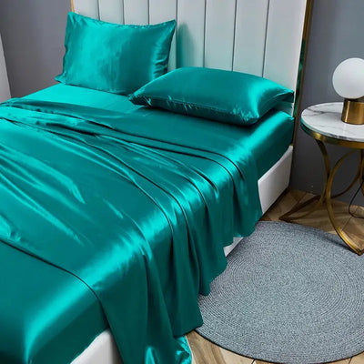 High End Rayon Queen Bed Sheet Set Luxury Satin King Size