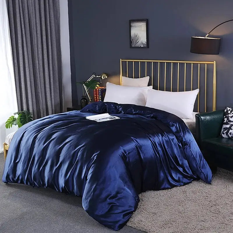 housse-de-couette-bleu-nuit-satin-brillant