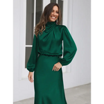 Joanna™ Robe Longue en Satin - Vignette | Création Satin