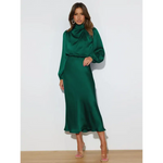 Joanna™ Robe Longue en Satin - Vignette | Création Satin
