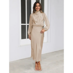 Joanna™ Robe Longue en Satin - Vignette | Création Satin