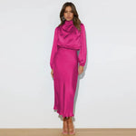 Joanna™ Robe Longue en Satin - Vignette | Création Satin