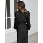 Joanna™ Robe Longue en Satin - Vignette | Création Satin