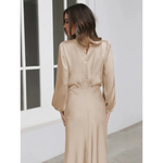 Joanna™ Robe Longue en Satin - Vignette | Création Satin