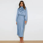 Joanna™ Robe Longue en Satin - Vignette | Création Satin
