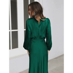 Joanna™ Robe Longue en Satin - Vignette | Création Satin